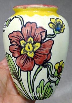 RARE! Antique CHARLES CHILCOTE Art Nouveau Pottery ARTS & CRAFTS Vase / MINT