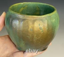 RARE Antique Zanesville Cucumber Melon Arts & Crafts Era Glazed Pottery Planter