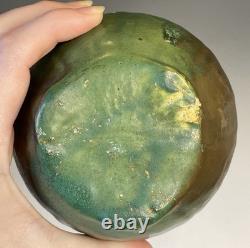 RARE Antique Zanesville Cucumber Melon Arts & Crafts Era Glazed Pottery Planter