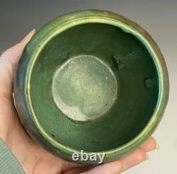 RARE Antique Zanesville Cucumber Melon Arts & Crafts Era Glazed Pottery Planter