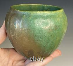RARE Antique Zanesville Cucumber Melon Arts & Crafts Era Glazed Pottery Planter