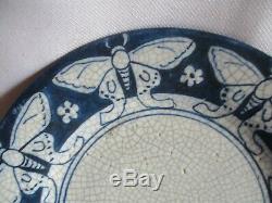RARE, Early & Mint Dedham Pottery Arts & Crafts era MOTH plate VERY NICE