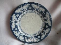 RARE, Early & Mint Dedham Pottery Arts & Crafts era MOTH plate VERY NICE
