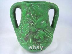 RARE Green with Charcoaling Trial Glaze Vintage Weller Art Pottery Vase 1920s