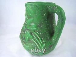 RARE Green with Charcoaling Trial Glaze Vintage Weller Art Pottery Vase 1920s