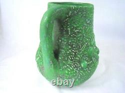 RARE Green with Charcoaling Trial Glaze Vintage Weller Art Pottery Vase 1920s