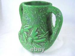 RARE Green with Charcoaling Trial Glaze Vintage Weller Art Pottery Vase 1920s