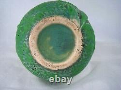 RARE Green with Charcoaling Trial Glaze Vintage Weller Art Pottery Vase 1920s