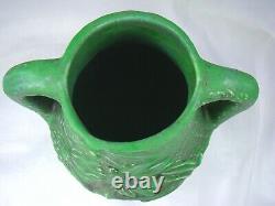 RARE Green with Charcoaling Trial Glaze Vintage Weller Art Pottery Vase 1920s