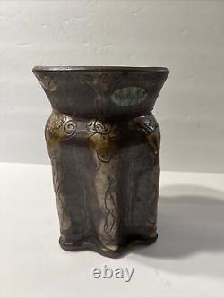 RARE PAREVE Jewish Studio Pottery Arts &Crafts Hand Crafted Vase Nude Women