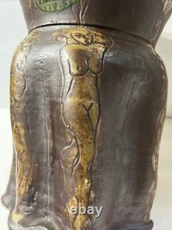 RARE PAREVE Jewish Studio Pottery Arts &Crafts Hand Crafted Vase Nude Women