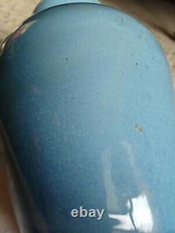 RARE Waco Arts & Craft Pottery Planter Vase Blue Slip Glazed Stoneware 1922-1945