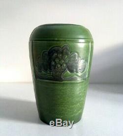 RETIRED Ephraim Faience Pottery Grueby Green Vase Mary Pratt 6.5 Arts & Crafts