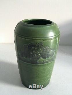RETIRED Ephraim Faience Pottery Grueby Green Vase Mary Pratt 6.5 Arts & Crafts