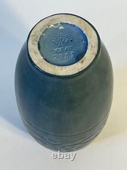 ROOKWOOD Pottery Arts & Crafts Ovoid Gingko Vase 7 Matte Blue #2852 RARE