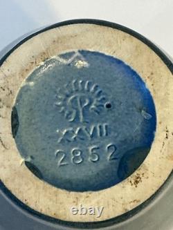 ROOKWOOD Pottery Arts & Crafts Ovoid Gingko Vase 7 Matte Blue #2852 RARE