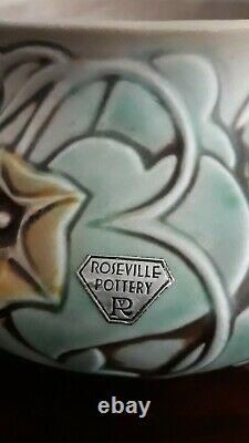 ROSEVILLE MORNING GLORY Jardiniere Arts & Crafts Movement, 4, original sticker