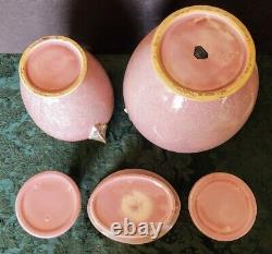 ROSEVILLE Pottery Rare Tuscany Series Two Vases, Compote, C-Stick's Set 1928