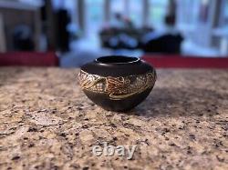 ROSEVILLE ROSECRAFT Vtg Brown 1925 Arts Crafts Pottery Petite Jardiniere Bowl