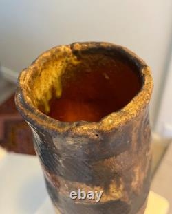 Randy Johnston Striped Vase Cylindrical Stamped Studio Pottery