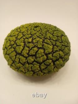 Randy O'Brien Lichen Ceramic Bud Vase Vessel Green Black Handmade Artist Signed
