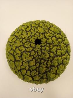 Randy O'Brien Lichen Ceramic Bud Vase Vessel Green Black Handmade Artist Signed