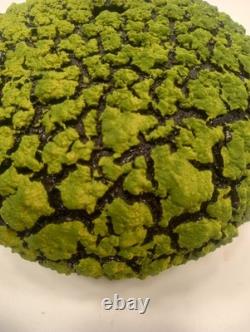 Randy O'Brien Lichen Ceramic Bud Vase Vessel Green Black Handmade Artist Signed