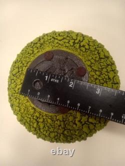 Randy O'Brien Lichen Ceramic Bud Vase Vessel Green Black Handmade Artist Signed
