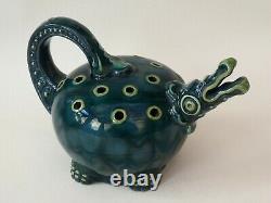 Rare Arts And Crafts Devon Longpark Grotesque Comical British Art Pottery Ewer