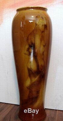 Rare Arts & Crafts Ephraim Vase Woman in Amber Leah Purisch