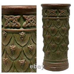 Rare Arts & Crafts Era Peters and Reed Pottery Moss Aztec Umbrella Stand Vase