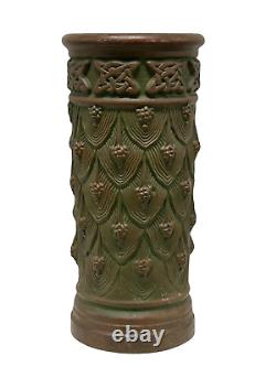 Rare Arts & Crafts Era Peters and Reed Pottery Moss Aztec Umbrella Stand Vase