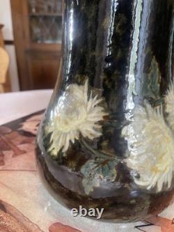 Rare Charles Volkmar CHRYSANTHEMUM FLOWERS VOLKMAR American Art Pottery Vase