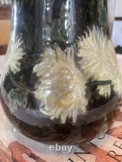 Rare Charles Volkmar CHRYSANTHEMUM FLOWERS VOLKMAR American Art Pottery Vase