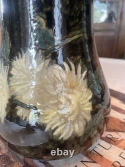 Rare Charles Volkmar CHRYSANTHEMUM FLOWERS VOLKMAR American Art Pottery Vase