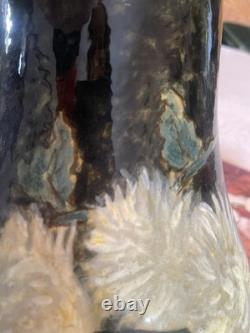 Rare Charles Volkmar CHRYSANTHEMUM FLOWERS VOLKMAR American Art Pottery Vase