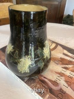 Rare Charles Volkmar CHRYSANTHEMUM FLOWERS VOLKMAR American Art Pottery Vase