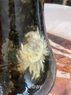 Rare Charles Volkmar CHRYSANTHEMUM FLOWERS VOLKMAR American Art Pottery Vase