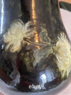 Rare Charles Volkmar CHRYSANTHEMUM FLOWERS VOLKMAR American Art Pottery Vase