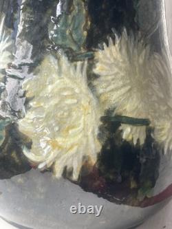 Rare Charles Volkmar CHRYSANTHEMUM FLOWERS VOLKMAR American Art Pottery Vase