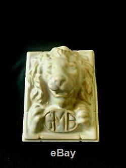 Rare Gladding Mcbean Pottery Lion Paperweight/wall Tile 1920's Arts & Crafts