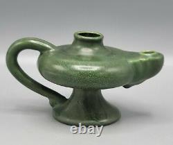 Rare Hampshire Pottery Arts & Crafts oil lamp #79 Matte Green