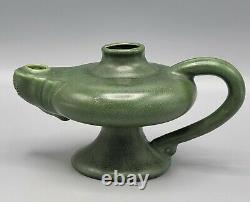 Rare Hampshire Pottery Arts & Crafts oil lamp #79 Matte Green