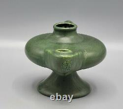 Rare Hampshire Pottery Arts & Crafts oil lamp #79 Matte Green