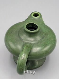 Rare Hampshire Pottery Arts & Crafts oil lamp #79 Matte Green