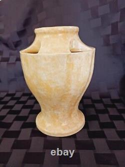 Rare Houghton Pottery Dalton, Ohio Arts & Crafts Cut Out Style Vase, EUC