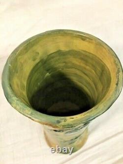 Rare Large Antique Arts & Crafts Pottery Vase with Plums c. 1915, Signed Weller