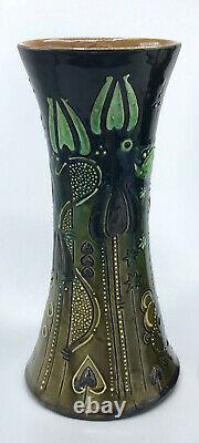 Rare Pair Vases Brannam Barnstaple Barum Arts & Crafts Pottery Art Nouveau 1901