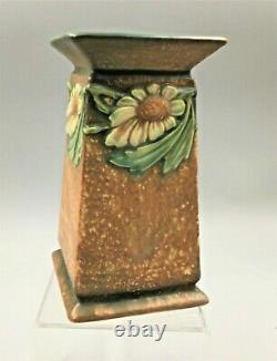 Rare Roseville Arts & Crafts Dahlrose Square Column Vase Ca1928 #419-6