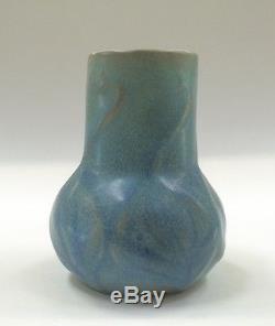 Rare Van Briggle Early 1918 Ming Blue Vase Lotus Arts Crafts pottery vtg dated